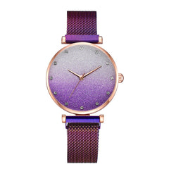 Lady Watch Luxury Fashion Romantic Starry Sky Quartz Wristwatch Rhinestone Magnetic Watch Souvenir Birthday Gifts Casual Clock@5
