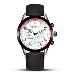 Womage Fashion Quartz Men Watch PU Leather Casual Sport Military Masculion Wristwatch Male Clock Zegarek Meski Relogio Masculino