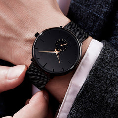relogio masculino Men's Fashion Casual Watches Minimalist Men Business Clock Male Stainless Steel Mesh Belt Simple Quartz Watch
