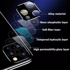 Camera Lens Full Cover Protective Metal Ring + Tempered Glass For iPhone 11 Pro XS Max XR X Back Camera Lens Protector Case