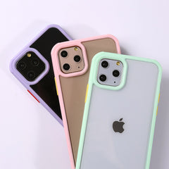 Transparent Armor case for iphone 11Pro Max X XR XS Max 7 8 6 6sPlus Colorful Silicone Frame Shockproof Back cover For iphone 11
