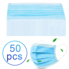 50pcs 3 Layer Disposable Protective Face Mouth Masks Anti PM2.5 Dustproof Facial Protective Cover Safety Masks