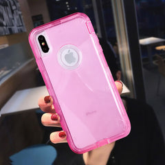 Heavy Duty Armor Clear Phone Case For iPhone XR XS Max X 6 6s 7 8 Plus PC+TPU 3 in 1 360 Shockproof Transparent Protective Cover