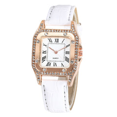 Simple Women Watches Rhinestone Dial Luxury Watches Ladies Casual Leather Band Quartz Wristwatch Female Clock Zegarek Damski*M