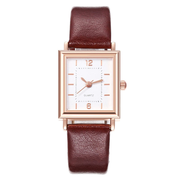 Women Watches Simple Dress Quartz Wrist Watch Ladies Steel Leather Square Brand Luxury Watch Clock Gift Dropshiping Montre Femme