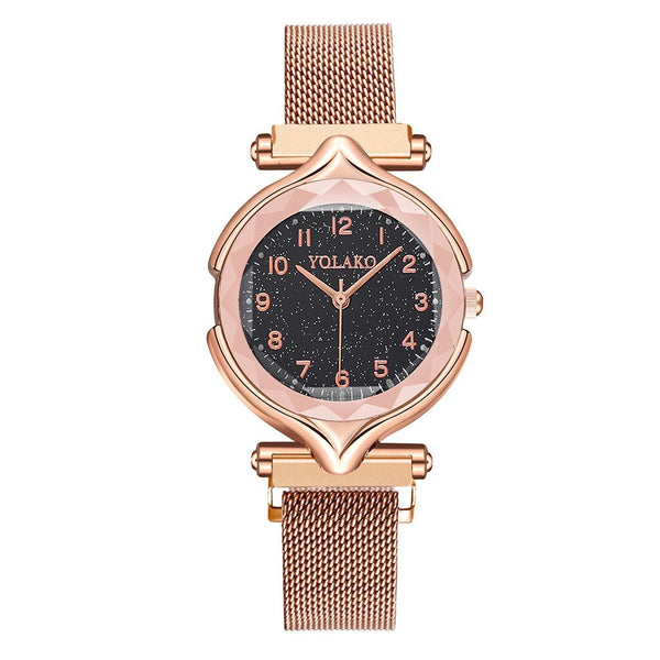 2020 Women Watches Luxury Stainless Steel Dial Strap Fashion Starry Sky Quartz Watch Magnetic Buckle Bracelet Hot Kol Saati*M