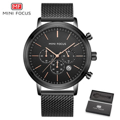 MINI FOCUS Men Watches 2019 Luxury Brand Mens Watches Quartz Stainless Steel Chronograph Watch Sport Clock Men's Wrist Watch