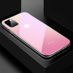 TIKITAKA Gradient Transparent  Phone Case For iPhone XR 11 Pro Max XR XS Max X 8 7 6 6S Plus Anti-Scratch Tempered Glass Cover