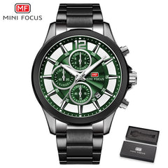 MINI FOCUS Quartz Watches Mens 2019 Top Brand Luxury Analog Watch Military Male Stainless Steel Watch Men Sports Army Waterproof