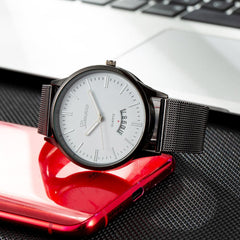 Fashion Men's Watch Calendar Male Clock Simple Quartz Mesh Belt Relogio Masculino Watches for Men 2019 Wrist watch