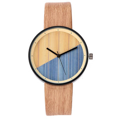 Women Watches Lovers' Wood Dial Men Watch Leather Band Handmade Analog Quartz Wristwatch Couple Gift Clock Erkek Kol Saati*M