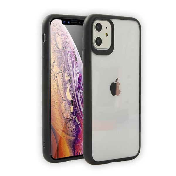Transparent 2 in 1 Bumper Shockproof Phone Case For iPhone 11 Pro XR XS Max X 7 8 Plus Clear Acrylic Back Cover For iPhone 7 8