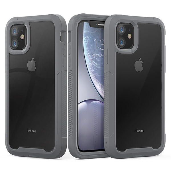 Shockproof Armor Silicone Case For iPhone 11 Pro XS Max Transparent Cases For iPhone 6 6S 7 8 Plus X XR Luxury TPU Acrylic Cover
