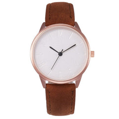 Fashion Style Women Business Leather Analog Quartz WristWatch Band Ladies Watch Women Dress Gift Solid Color Clock Reloj Mujer*X