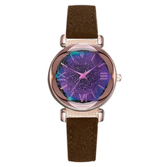 Best Selling Women Watches Fashion Leather Strap  Dial Ladies Quartz Wristwatch  Romantic Starry Sky Clock Gift Zegarki Damskie@