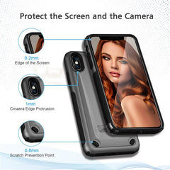 Luxury Strong Hybrid Tough Shockproof Armor Phone Case For iPhone XR XS MAX X 8 7 6 6S Plus Case TPU bumper+Hard PC Cover For XR