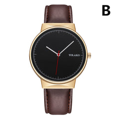 Casual Quartz Clock Round Dial Three-pin Trend Leather Strap Scale Watch Fashion Men's Watches Reloj Hombre