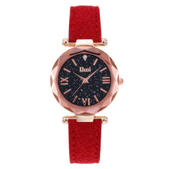 Fashion Elegant Women Luxurious Women's Casual Quartz Leather Band Starry Sky Watch Analog Wrist Watch Dress Zegarki Damskie*M