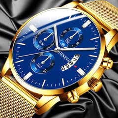 Relogio Masculino 2020 Fashion Mens Business Watches Luxury Men Stainless Steel Mesh Band Analog Calendar Quartz Watch