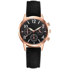 Women Watches Fashion Brand Stainless Steel Dial Solid Color Leather Strap Clock Ladies Quartz Wristwatch Gift Reloj Mujer *M