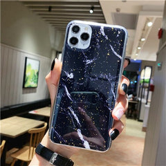 Gold Foil Epoxy Marble Phone Case For iPhone 11 Pro Max X XS Max XR Glitter Soft TPU Back case For iPhone 7 8 6 6s Plus cover