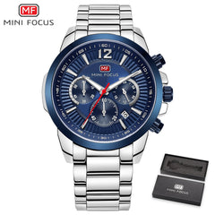 MINIFOCUS Men Watches Luxury Brand Stainless Steel Men's Watch Fashion Mens Watches Quartz Sport Watch Men Wristwatch Waterproof