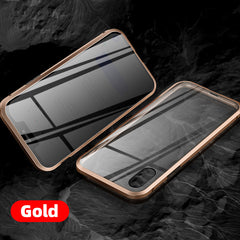 Privacy Tempered Glass Magnetic Case for iPhone 11 XS MAX XR X Anti-peeping Magnet Metal Bumper Cover for iPhone 8 7 6 6S Plus