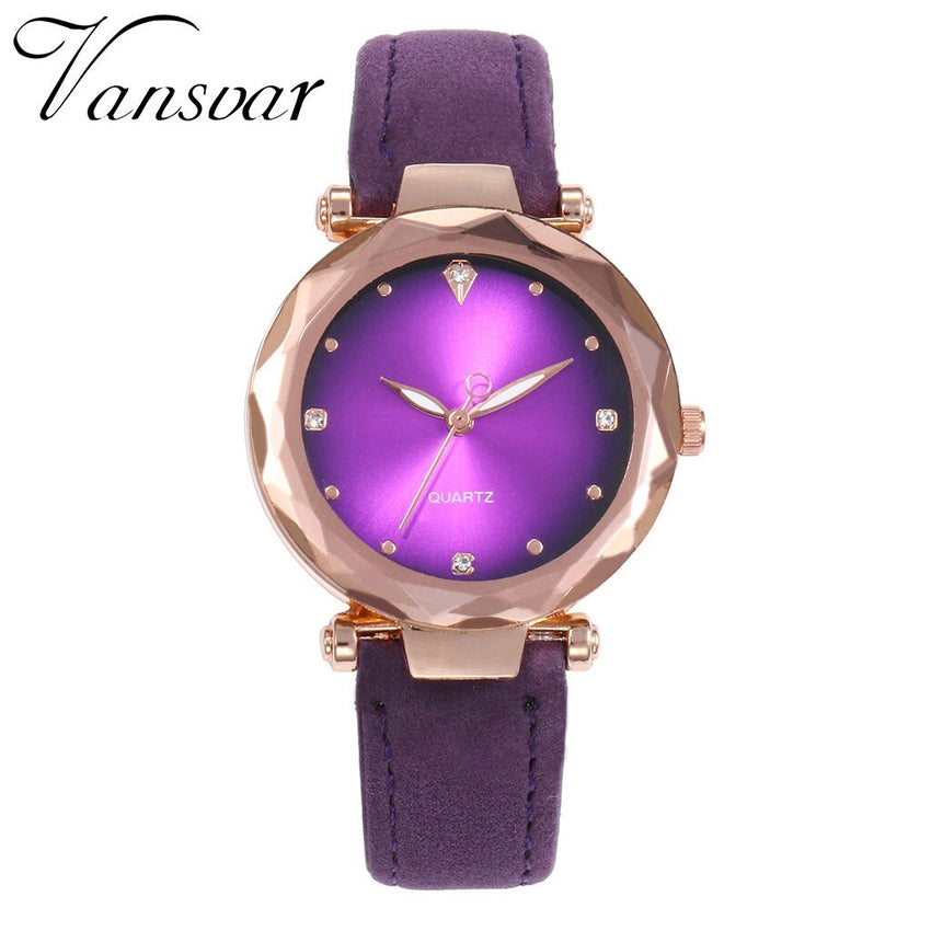 Luxury Women Watches Dot Irregular Dial Ladies Quartz Wristwatch Solid Color Leather Strap Business Style Clock Montre Femme@50