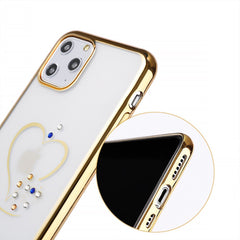 Fashion Love Heart Diamond Phone Case For iPhone 11 Pro X XR XS MAX 7 8 6 6s Plus Plating Transparent Soft Silicone Back Cover