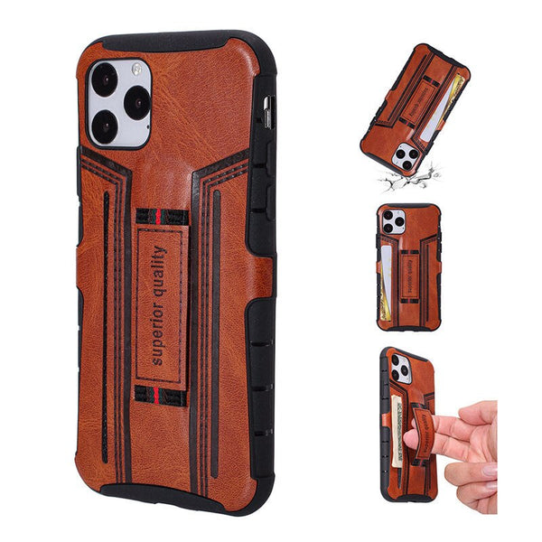 PU Leather Finger Ring Armor Phone Cases For iPhone 11 11 Pro Max XR XS Max X 8 7 6 6S Plus Soft Silicone Shockproof Back Cover