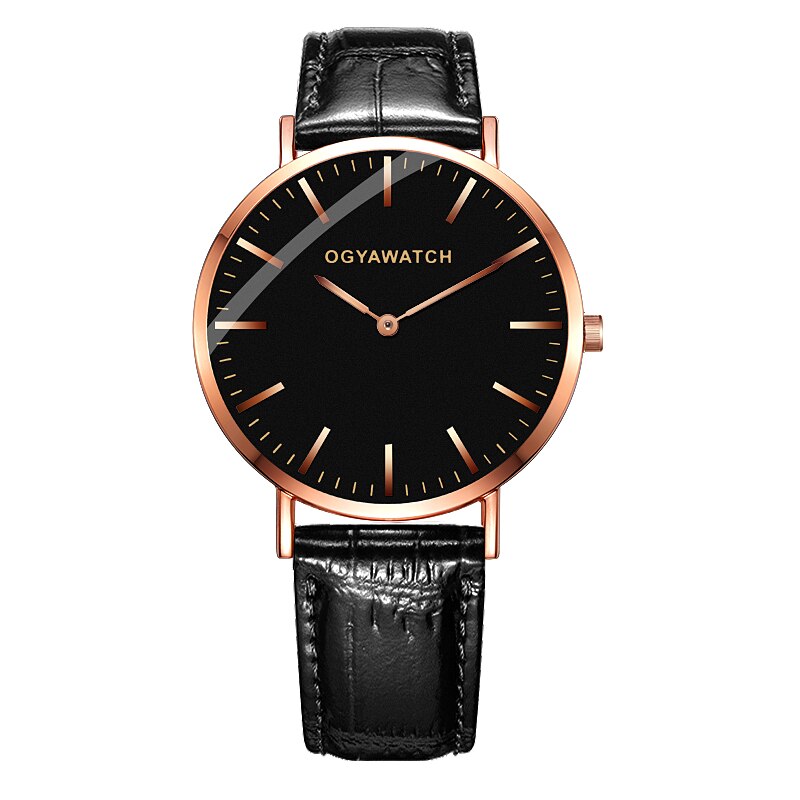 OGY Men's Watches Simple Time Luxury Sports Quartz-Watch Leather Strap Nylon Men Clock Wristwatch Reloj Hombre Relogio Masculino