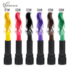 NICEFACE Portable Disposable Multi Color Hair Dye Pen Long Lasting Lipstick Shape Natural Coloring Cream Hair Dyeing Tool Paste
