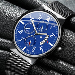Relogio Masculino Men's Fashion Casual Calendar Watches Stainless Steel Mesh Band Watch Men Business Luminous Quartz Wrist Watch