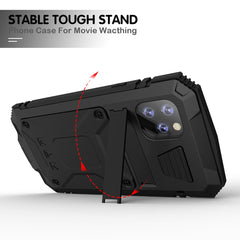 Heavy Duty Shockproof Armor Protective Case for iPhone 11 Pro Max XR XS Max Metal Aluminum Dust-proof phone Cover with Kickstand