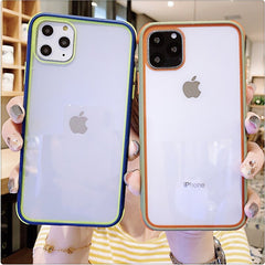 Colorful Shockproof Bumper Transparent Silicone Phone Case For iPhone 11Pro X XS XR XS Max 8 7 Plus Clear protection Back Cover