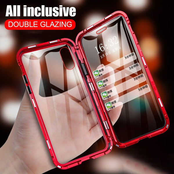Front +Back 360 Magnetic Adsorption Metal Glass Case For iphone 7 8 Plus Phone Case For iphone 11 Pro Max XR X XS MAX 6 6S Cover