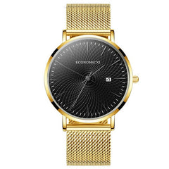 Minimalist Mens Fashion Business Watches Men Ultra Thin Stainless Steel Mesh Belt Calendar Analog Quartz Watch relogio masculino