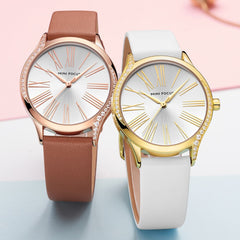 MINI FOCUS Black Watch Women Gold Watch Fashion Womans Watch Ladies Diamond Leather Designer Brand Luxury Women Watch Quartz