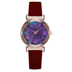 Best Selling Women Watches Fashion Leather Strap  Dial Ladies Quartz Wristwatch  Romantic Starry Sky Clock Gift Zegarki Damskie@