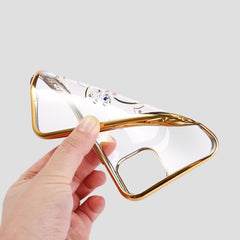 Fashion Love Heart Diamond Phone Case For iPhone 11 Pro X XR XS MAX 7 8 6 6s Plus Plating Transparent Soft Silicone Back Cover