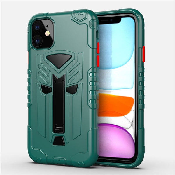 Heavy Duty Armor Phone Case For iPhone 11 11 Pro Max XR XS Max X 8 7 Plus Shockproof Protection Stand Holder Back Cover 11 Pro