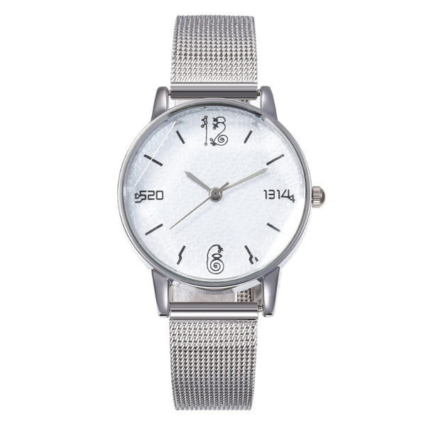 Woman's Watch Fashion Quartz Wristwatches Sport Mesh Belt Band Casual Ladies Watches Couple Love Sign Reloj Mujer Dress Gift New