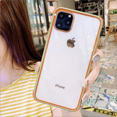 Colorful Shockproof Bumper Transparent Silicone Phone Case For iPhone 11Pro X XS XR XS Max 8 7 Plus Clear protection Back Cover