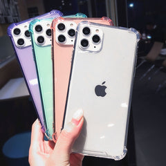 Colorful Silicone Transparent Phone Case For iPhone 11 11 Pro Max XR X XS Max 8 7 6 6S Plus Soft TPU Clear protection Back Cover