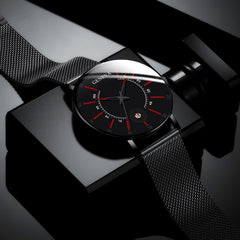 Ultra Thin Fashion Watch Mens Minimalist Watches Luxury Stainless Steel Men's Watches Analog Quartz Watch Relogio Masculino