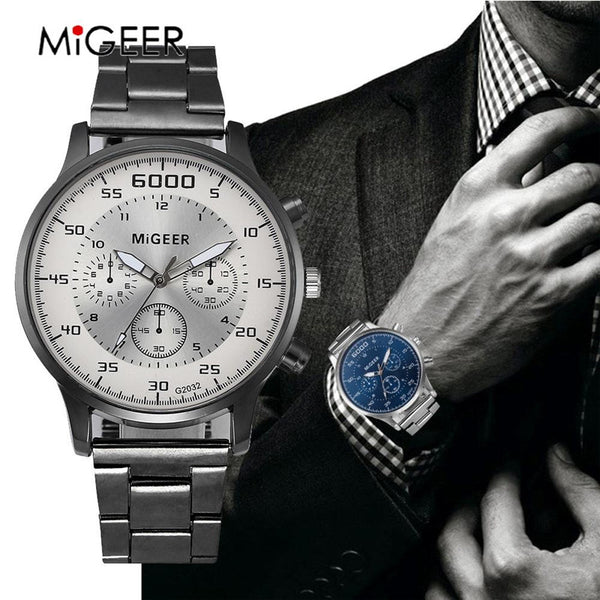 Top Men's Watch Black Fashion Stainless Steel Band Watch Business Wristwatch relogio masculino erkek kol saat cheap watches