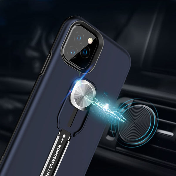 Fashion Holder Case For iphone 11 X XR XS Max Full Cover For iphone 6 6s 7 8Plus Magnetic Car Bracket Case For iPhone 11 Pro Max