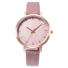 Women Watches Personality Water Wave Dial Analog Quartz Wristwatches Ladies Soild Color Leather Strap Clock Relogio Feminino@50