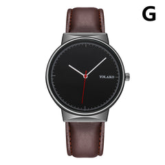 Casual Quartz Clock Round Dial Three-pin Trend Leather Strap Scale Watch Fashion Men's Watches Reloj Hombre