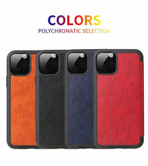 Business Magnetic Flip Translucent Cases For iPhone 11 11 Pro Max XR XS Max X 8 7 Plus Shockproof PU Leather Phone Back Cover